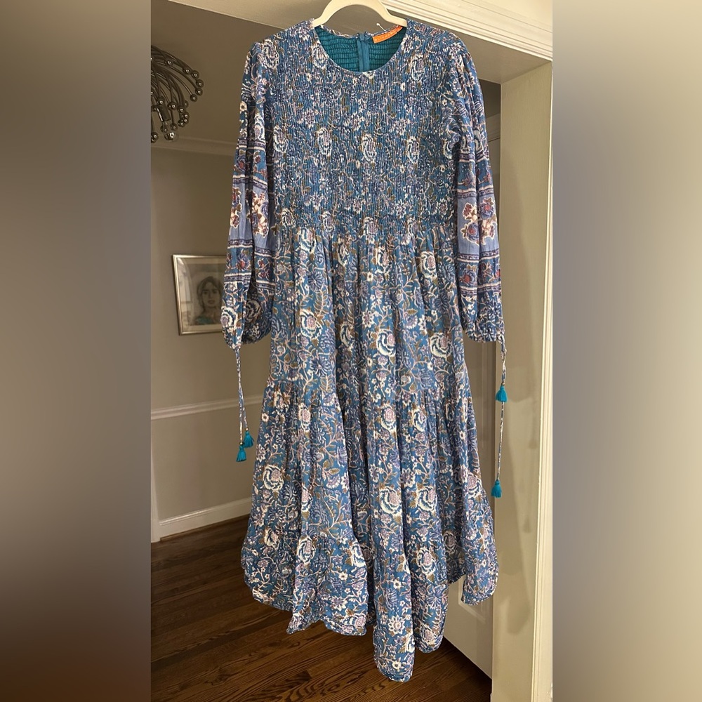 Oliphant Long Sleeve Smocked Maxi Dress